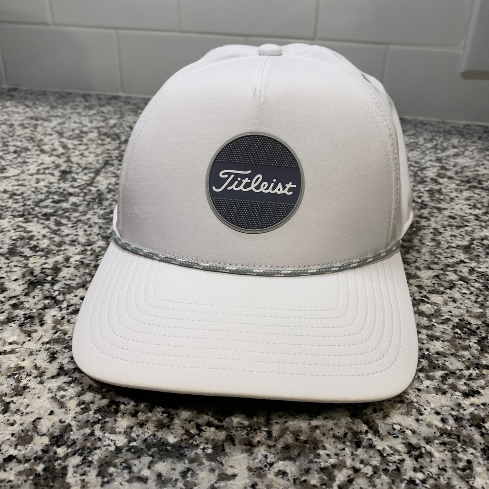 Titleist Hat Cap Snap Back One Size White Rope Circle Logo Golf Mens Adjustable